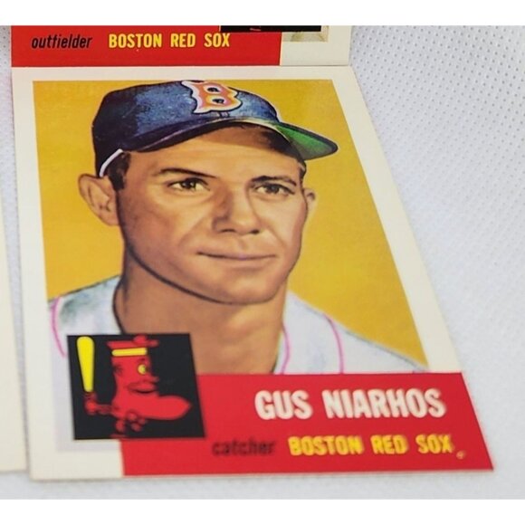 Boston Red Sox 1953 Topps Vintage Reprint Baseball Cards 4 Card Bundle Mint - Picture 3 of 10